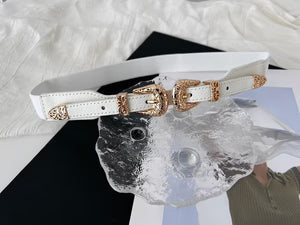 Women's Black Elastic Slim Waist Belt