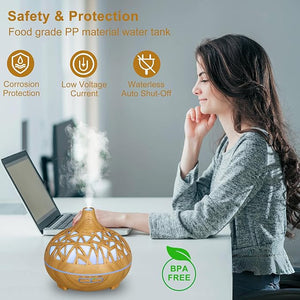 Wooden Lattice Ultrasonic Aroma Diffuser