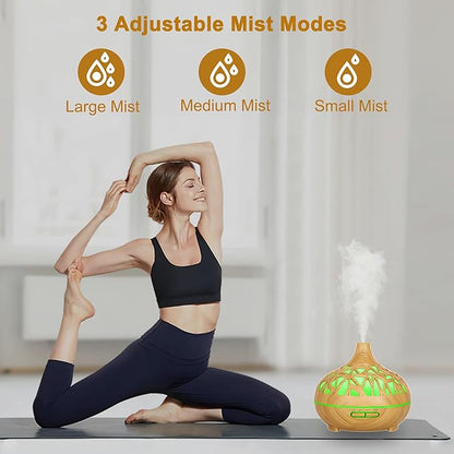 Wooden Lattice Ultrasonic Aroma Diffuser